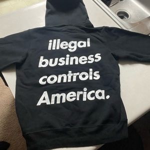 Supreme Illegal Business Controls America Hoodie, Medium
